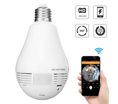 Ip wireless Panoramic bulb camera v380 hd Security CCTV Cameras