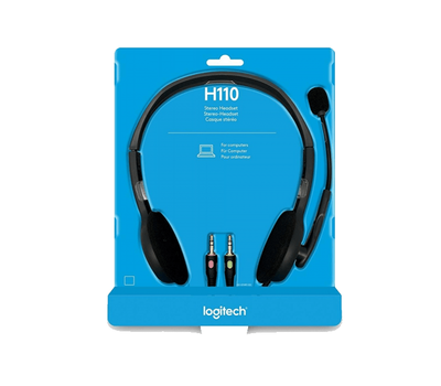 Logitech H110 Wired Headset, with Noise-Cancelling Microphone Headphones & Earphones