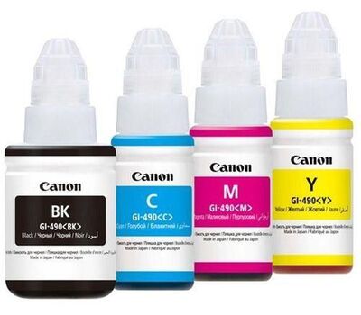 Canon GI-490 Genuine Ink Bottle (70ml Colors & 135ml Black) Cartridges, Ink Toners & Ink Tank (CISS)